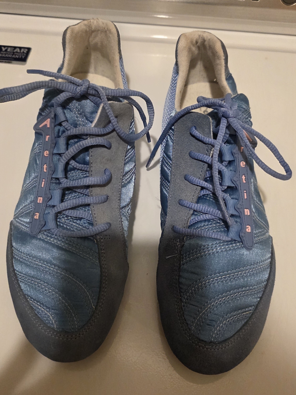 Women's Lace-Up Sneakers in Light Blue -